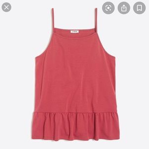 J. Crew Ruffle Peplum Cami in Burnished Rouge